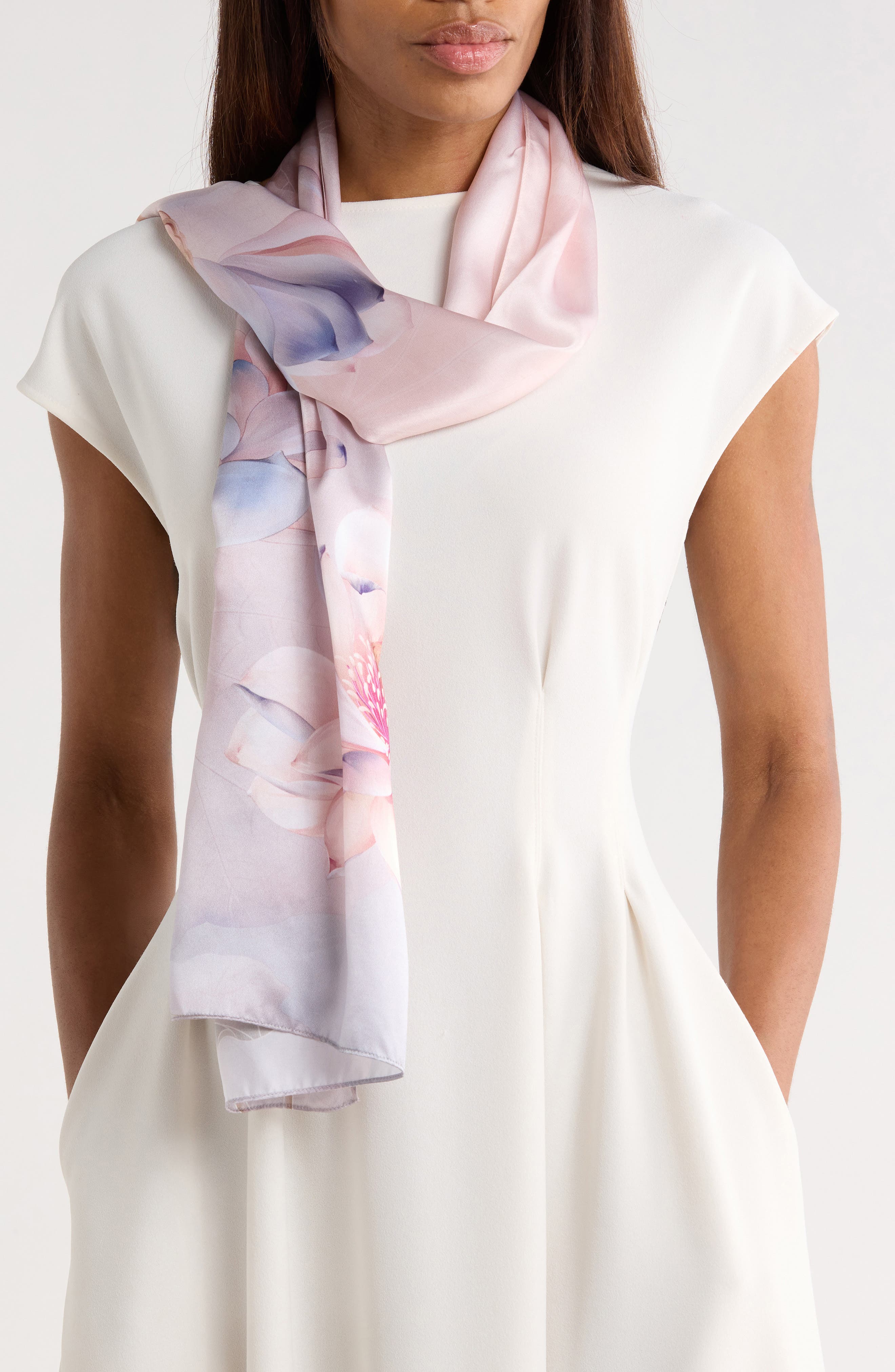 La Fiorentina Floral Print Silk Scarf