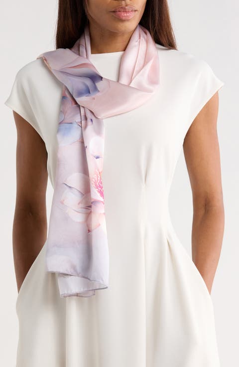 Floral Print Silk Scarf