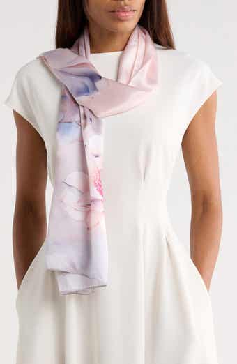 Floral Print Silk Scarf