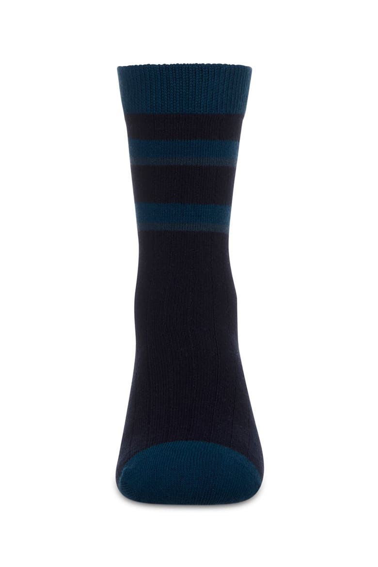 Tonal Stripe Rich Crew Sock, Alternate, color, Navy