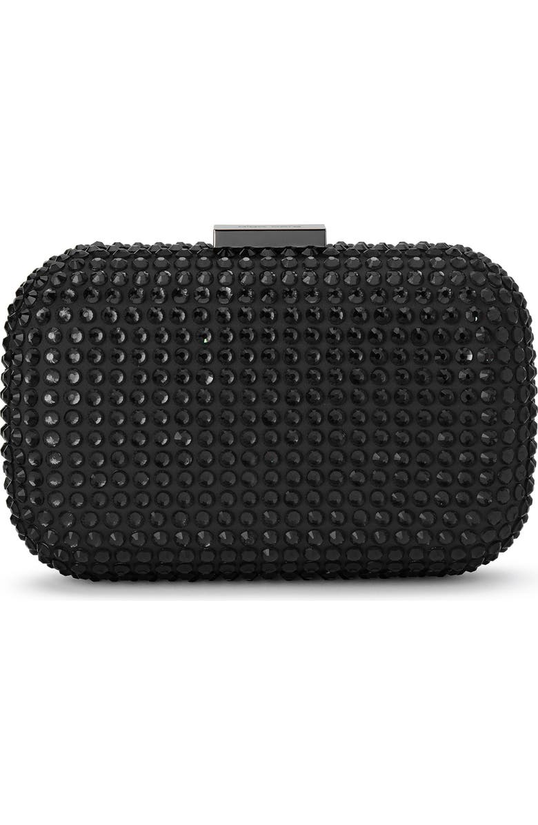 Olga Berg Caydence Hot Fix Crystal Clutch, Main, color, Black