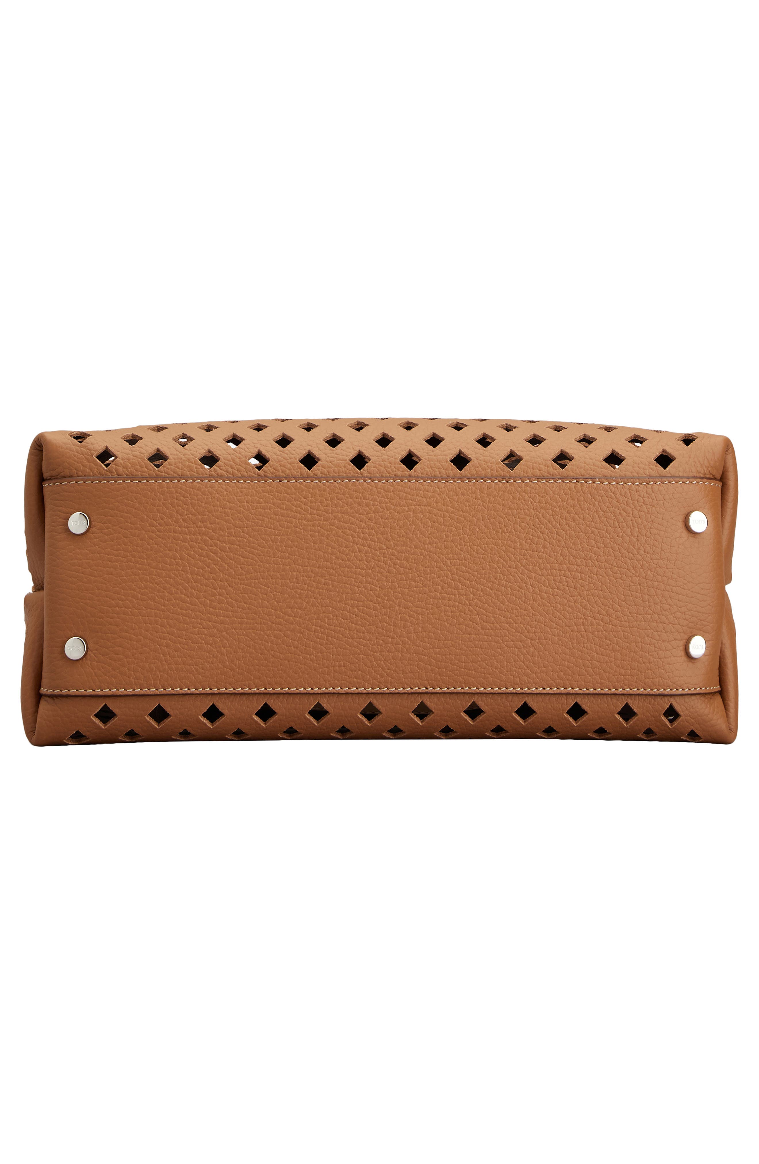 Tod's Apa Perforated Leather Top Handle Bag, Alternate, color, 