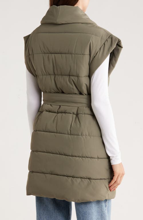 Splendid X @cellajaneblog Long Quilted Puffer Vest In Green