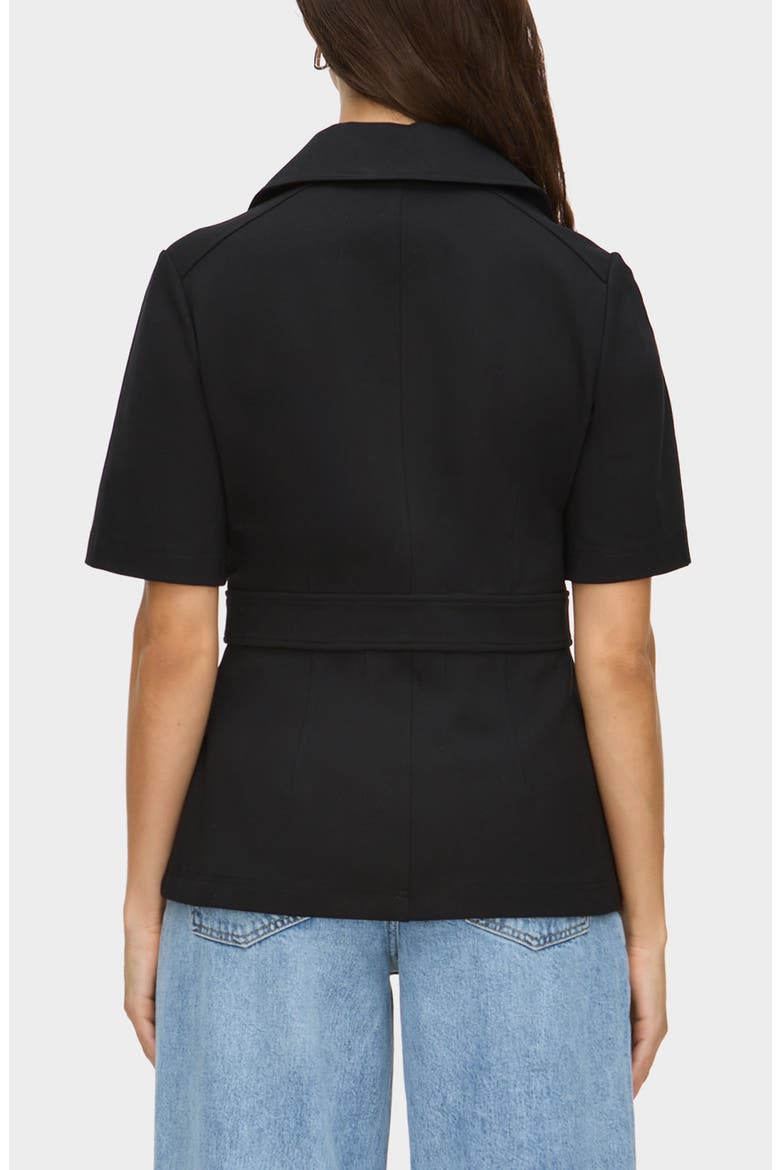Cecile Zip Front Top, Alternate, color, BLACK