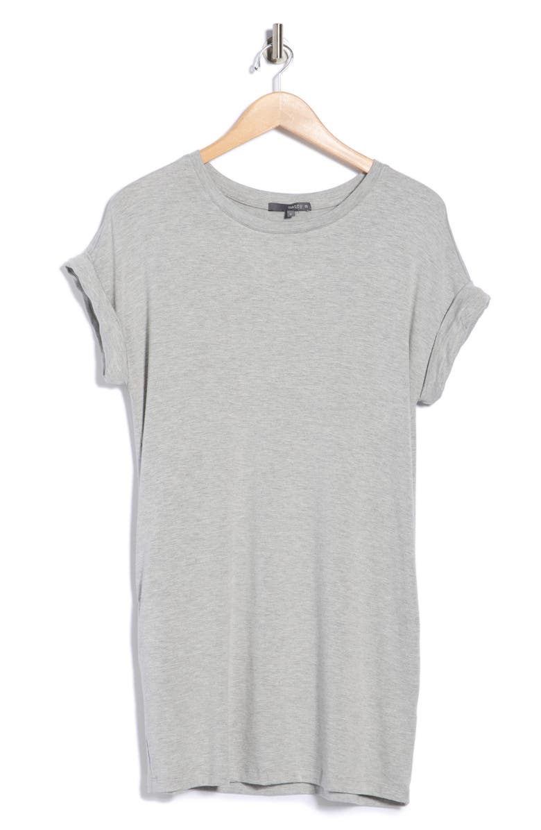 matty m. Roll Sleeve Minidress, Alternate, color, Heather Grey