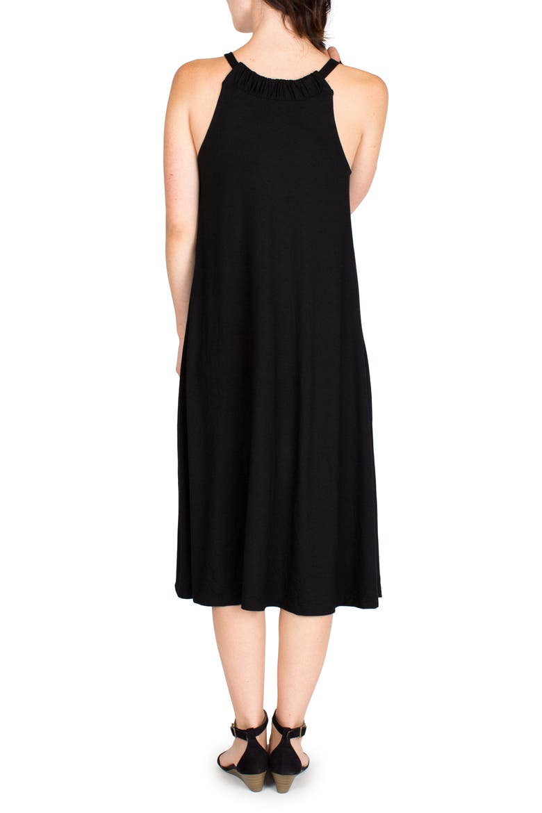 Maternity Andrea Maternity Midi Dress, Main, color, BLACK