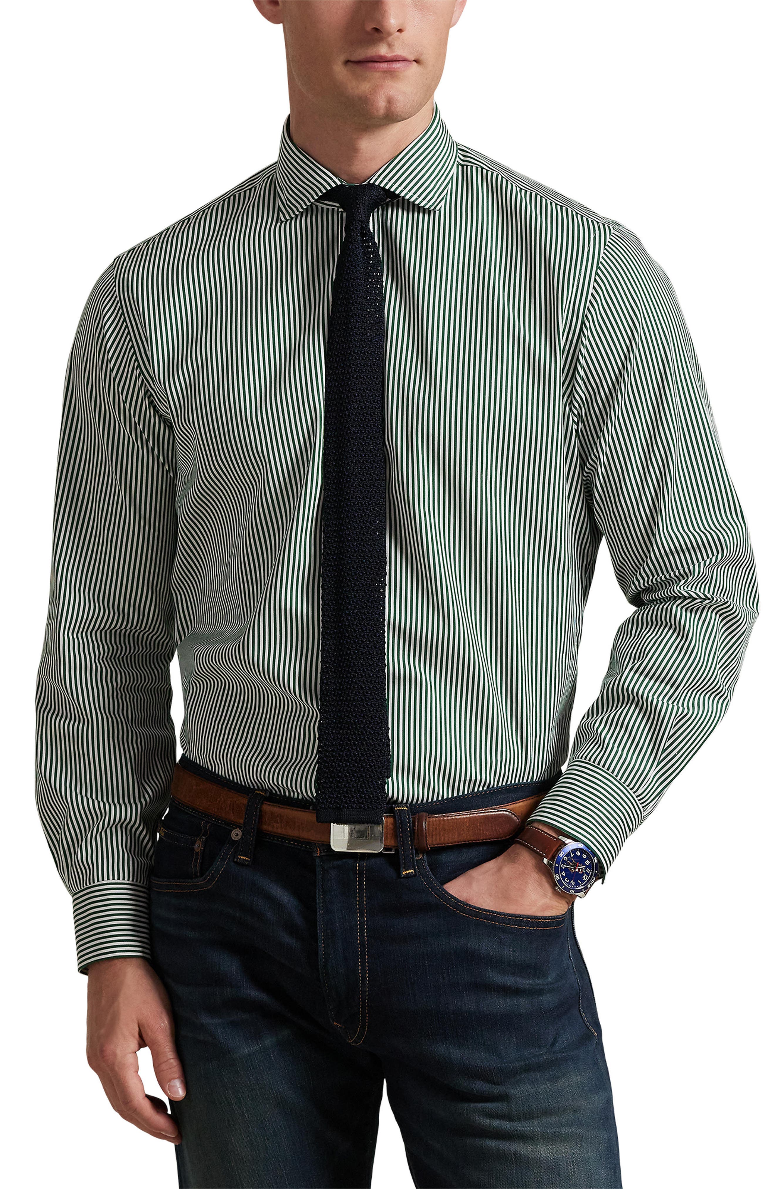 Polo Ralph Lauren Classic Fit Stripe Cotton Poplin Button-Up Shirt