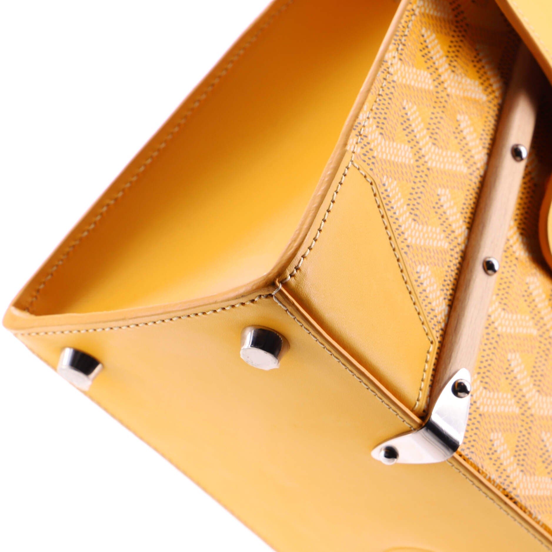 Pre-Owned Goyard Structured Saigon Top Handle Bag Coated Canvas with Leather Mini, Alternate, color, 