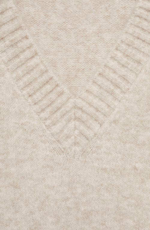 Mango Oversize V-neck Sweater In Neutral