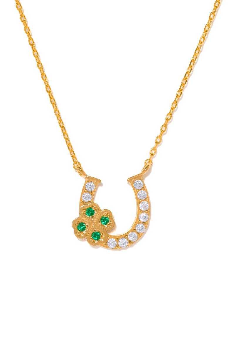 Lucky Charm Horseshoe Pendant Necklace, Main, color, GOLD