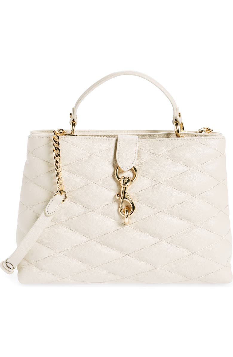 Rebecca Minkoff Edie Quilted Leather Top Handle Satchel, Main, color,