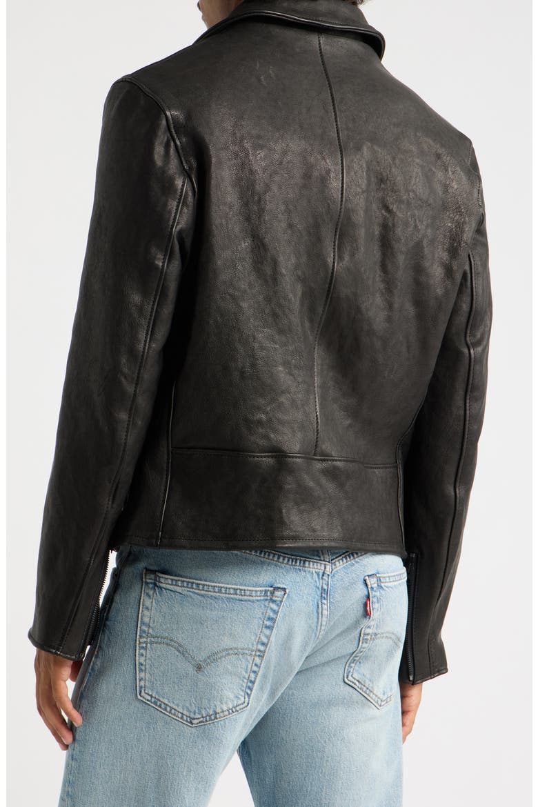 Vegetable Tanned Lambskin Leather Mechanic Jacket, Alternate, color, BLACK