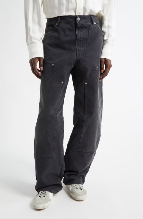Golden Goose｜TRAINING PANTS (GWP00877 P000521 81347) Women's black joggers with white stars on the sides