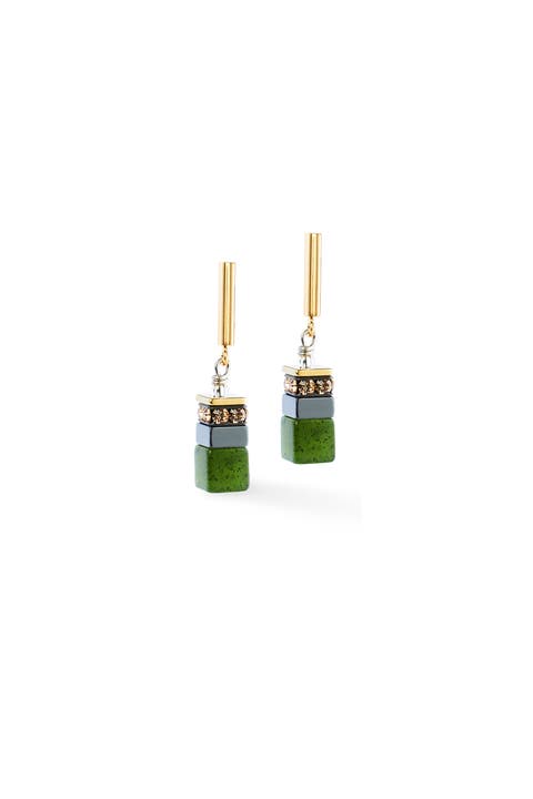 Geocube Precious Motion Gold Earrings