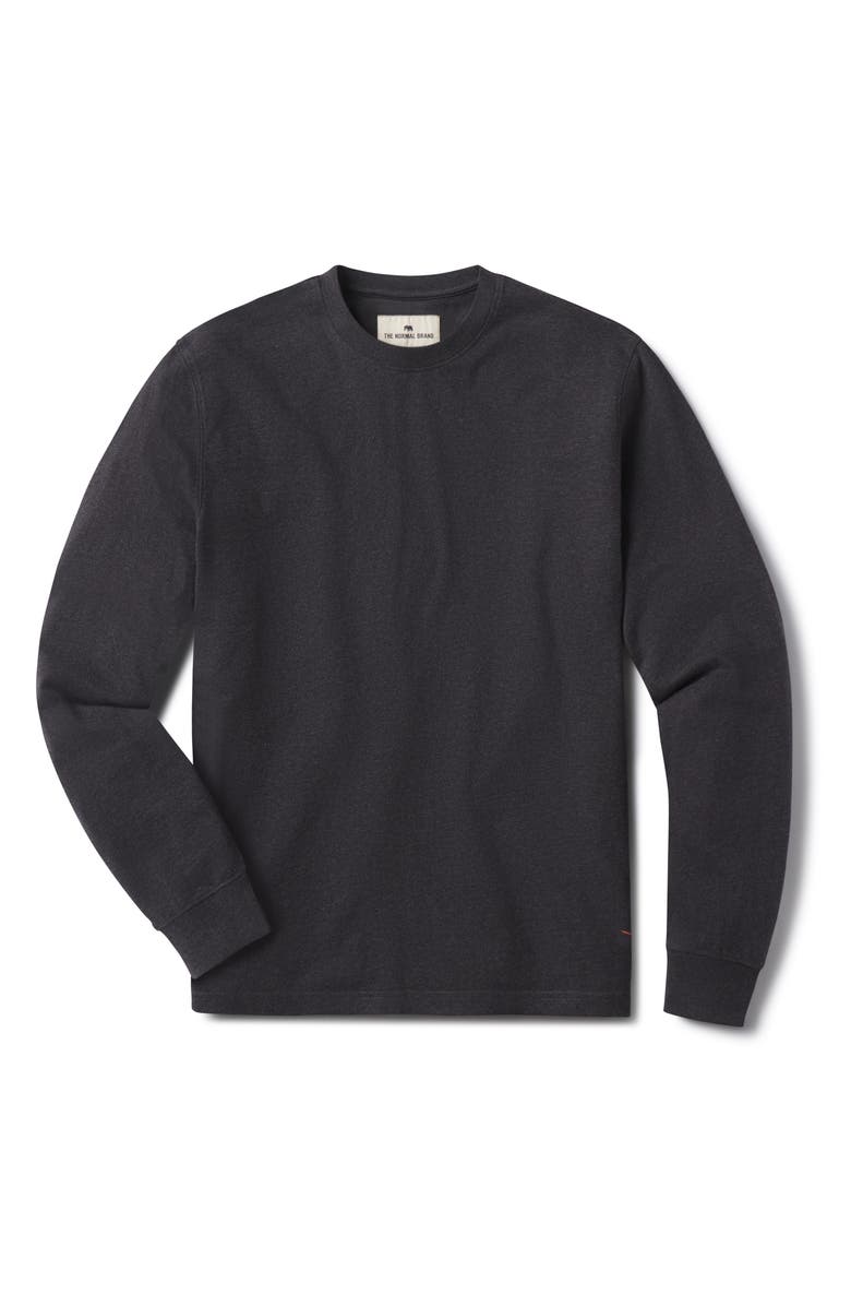 The Normal Brand Lennox Cotton Long Sleeve T-Shirt, Alternate, color, Heather Charcoal