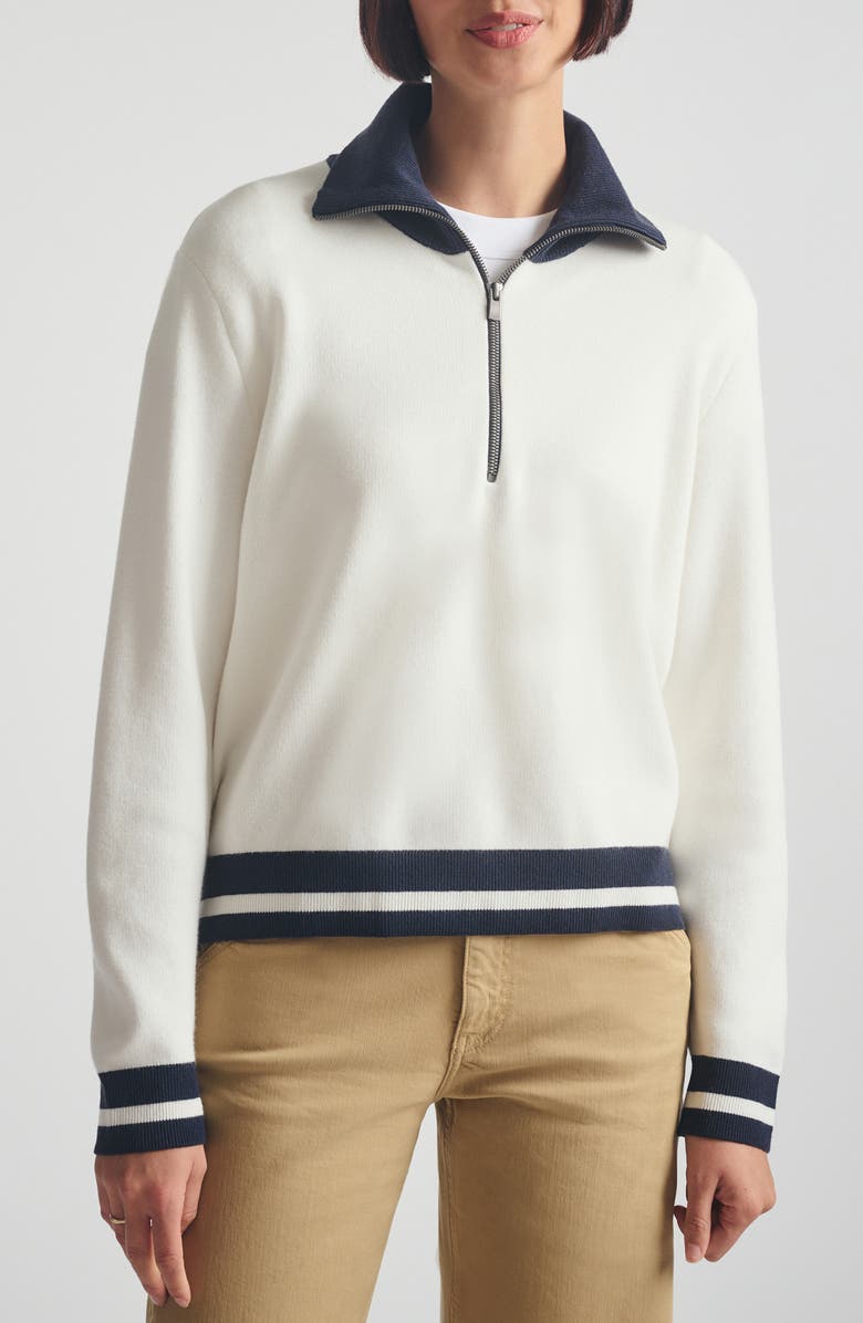 Brooklyn Industries Half Zip Sweater, Main, color, Antique White