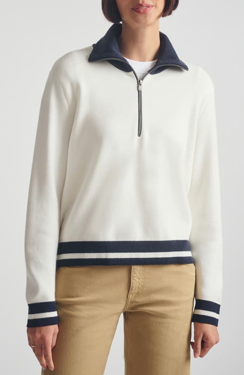 Brooklyn Industries Half Zip Sweater In White