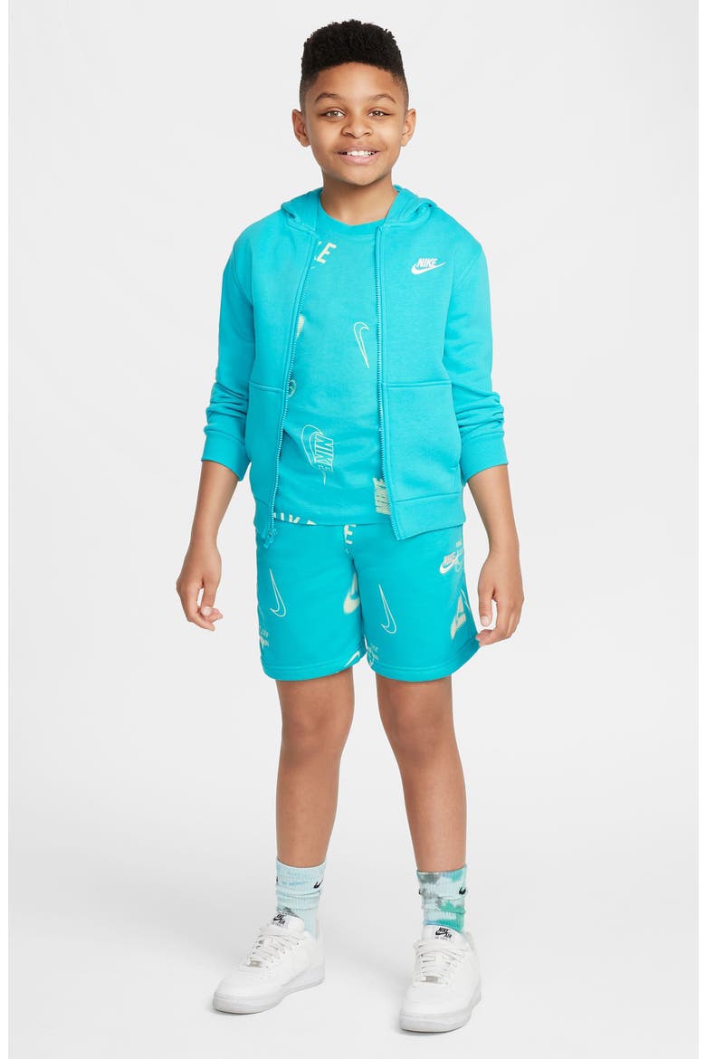 Kids' Club French Terry Shorts, Alternate, color, DUSTY CACTUS/ CACTUS/ WHITE