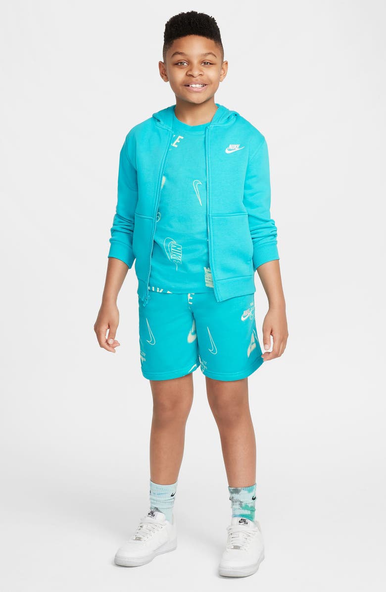 Nike Kids' Club French Terry Shorts, Alternate, color, Dusty Cactus/ Cactus/ White