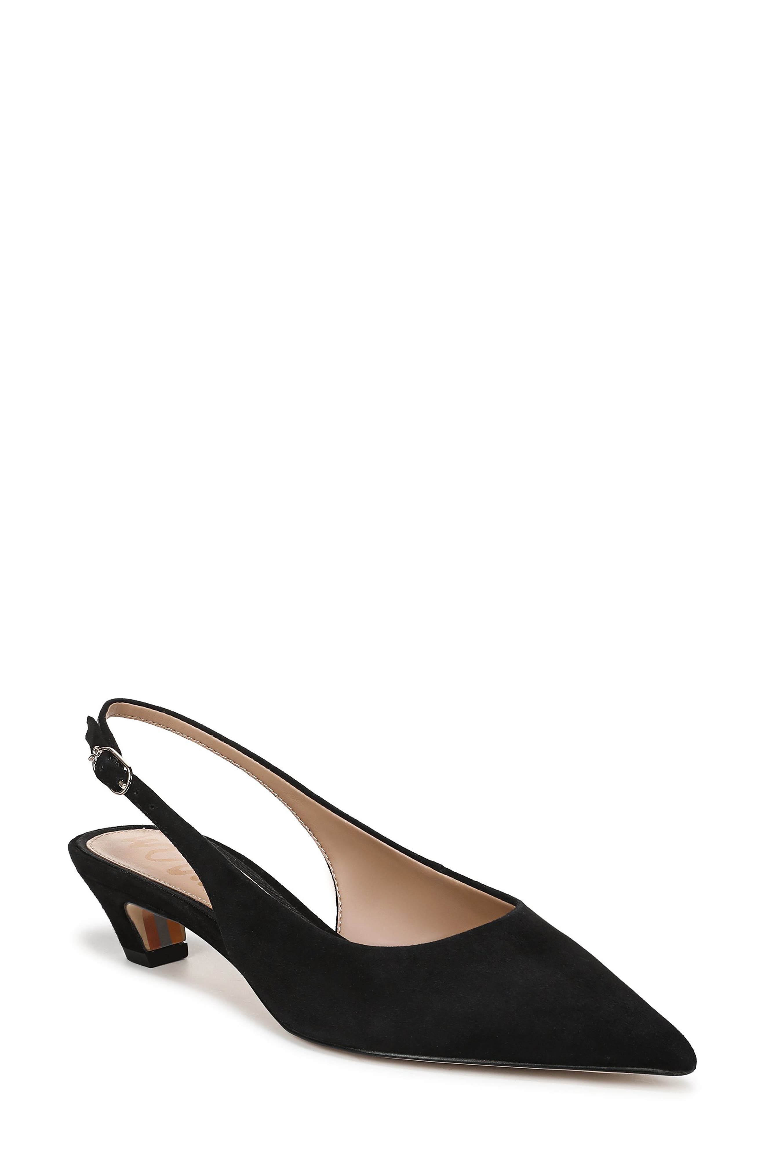 Finch Slingback Pointed Toe Pump, Main, color, BLACK SUEDE