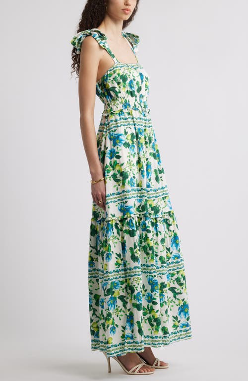 Chelsea28 Tie Strap Floral Print Maxi Dress
