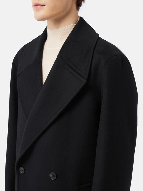 Gobi Mongolian Cashmere Double-breasted Cashmere Coat For Men In Black