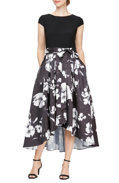 Floral High-Low Cocktail Dress