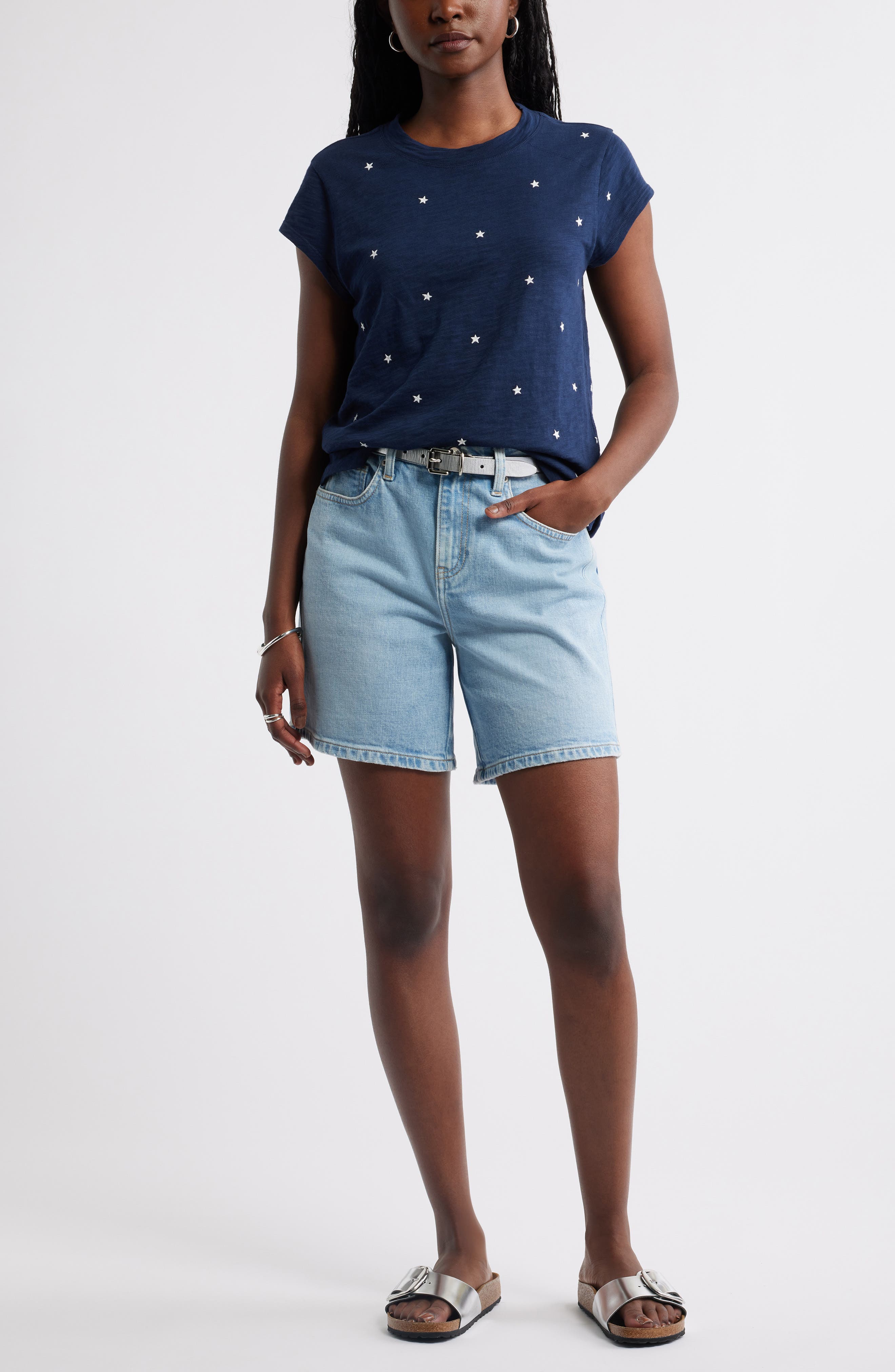 selected NAVY- IVORY TOSSED STARS