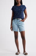 Caslon® Star Embroidered Cap Sleeve T-Shirt