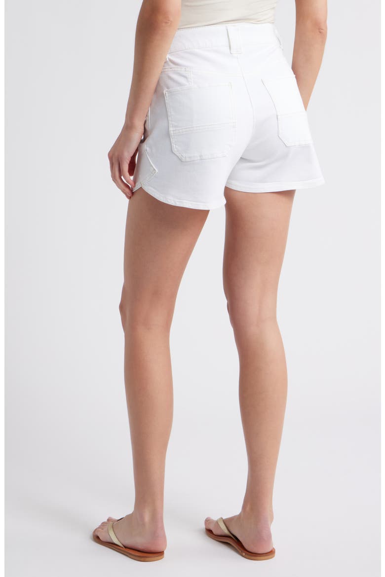 Skyrise High Waist Dolphin Hem Denim Shorts, Alternate, color, OPW-OPTIC WHITE