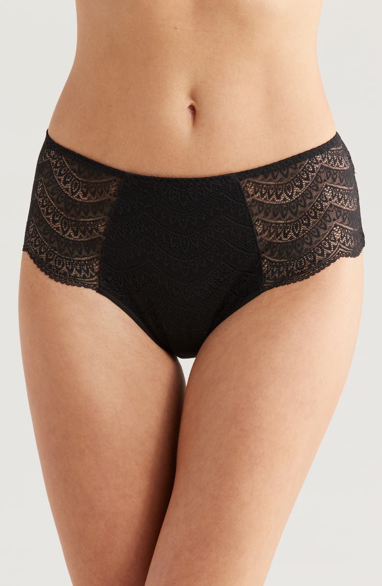 Simone Perele Karma High Waist Briefs, Main, color, Black