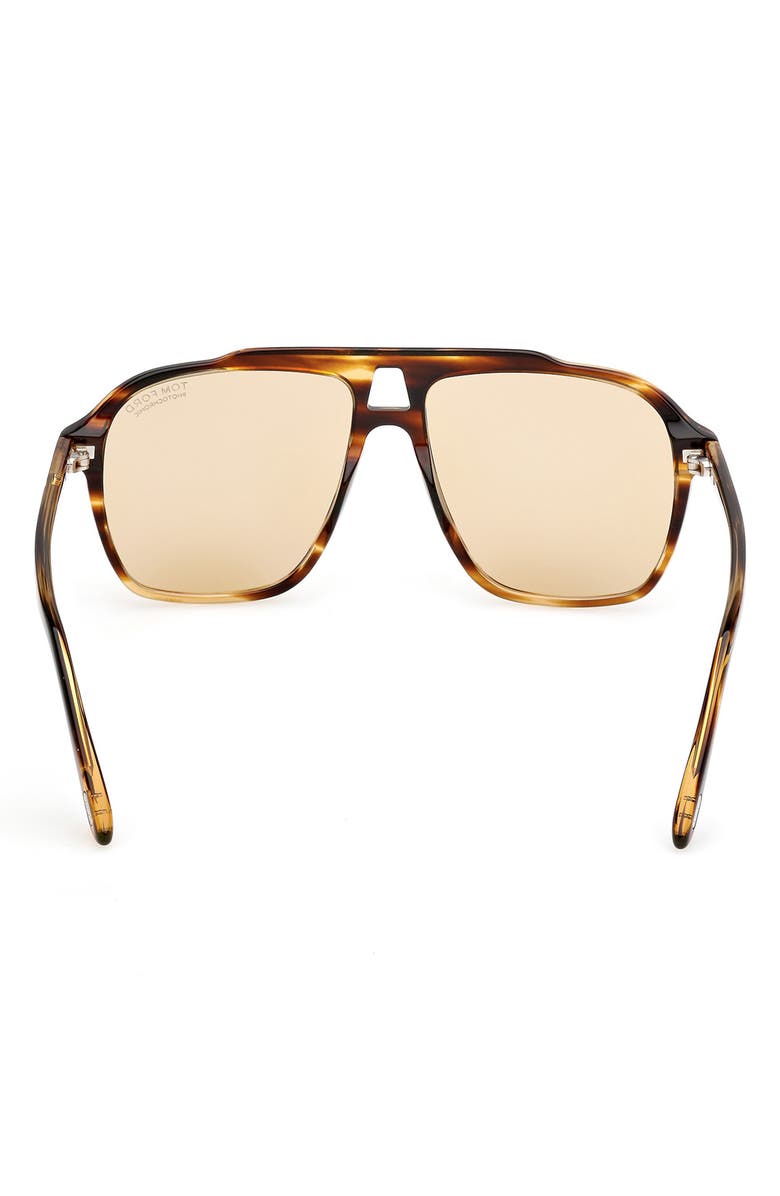 TOM FORD Autari 56mm Navigator Sunglasses, Alternate, color, Havana/ Other / Brown