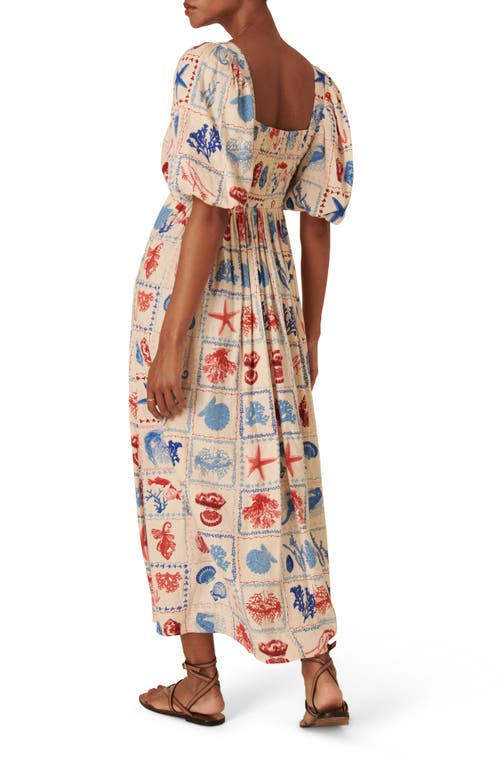NOBODY'S CHILD NOBODY'S CHILD NOVA PRINT PUFF SLEEVE MAXI DRESS 
