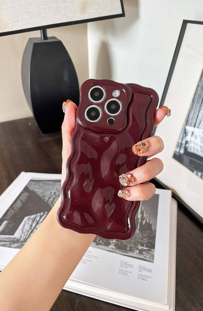 Auramma Meteorite Wavy iPhone 15 Pro Phone Case, Alternate, color, Wine