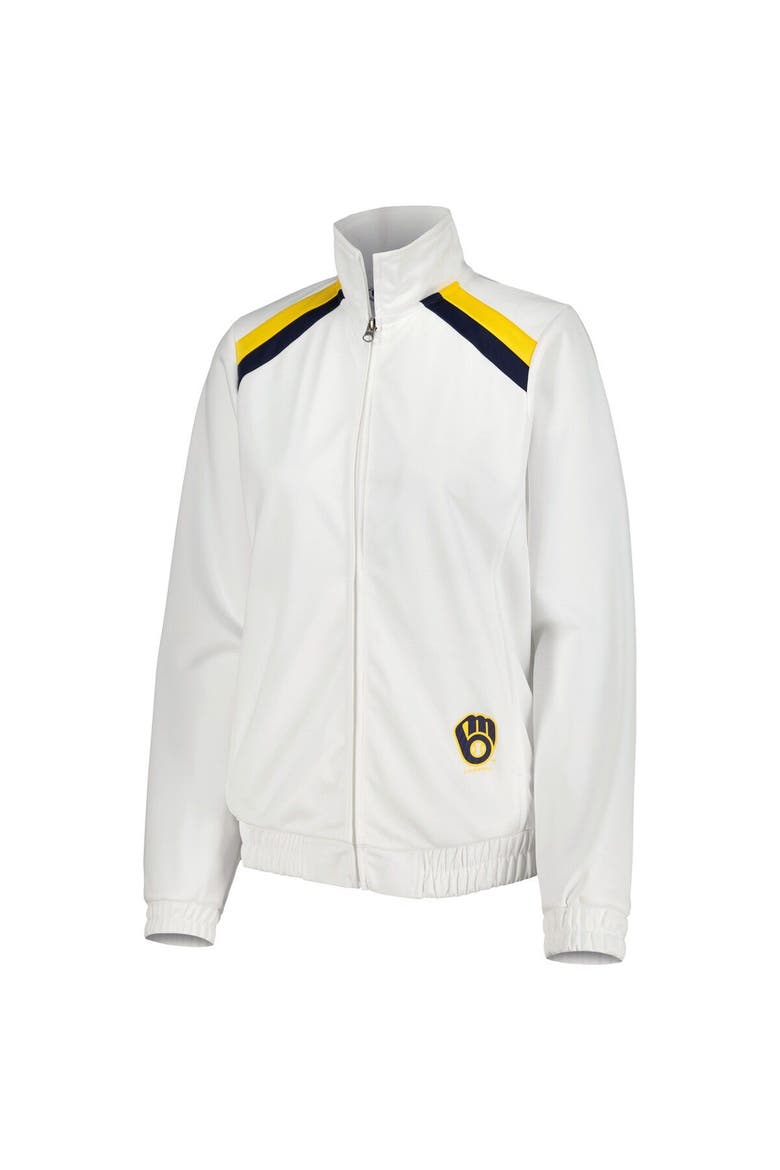 Women's G-III 4Her by Carl Banks White Milwaukee Brewers Red Flag Full-Zip Track Jacket, Alternate, color, White