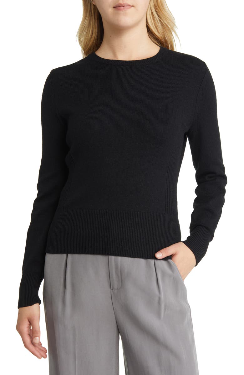 Nordstrom Puff Sleeve Cotton & Wool Sweater, Main, color, 