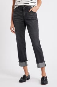 Wit & Wisdom High Waist Fray Hem Jeans