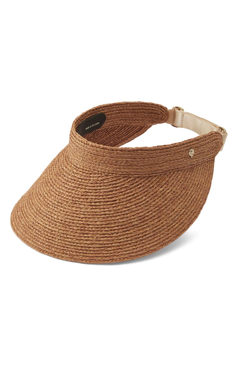 Helen Kaminski 'Kirsten' Packable Raffia Visor, Main, color, Nougat