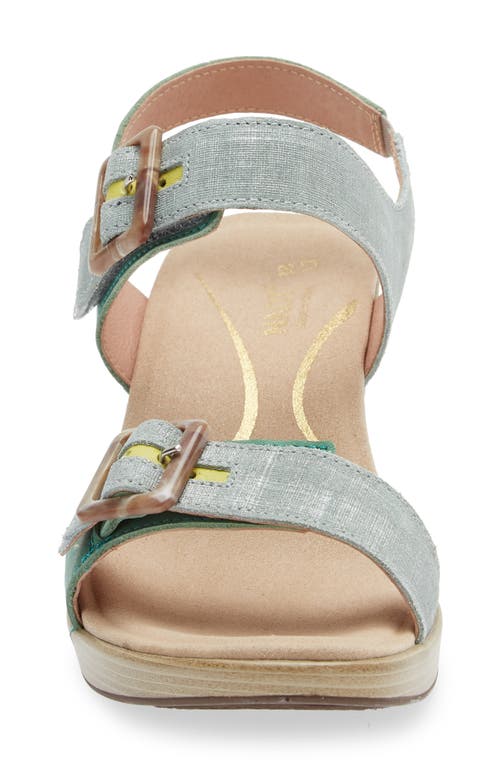 Naot Mode Sandal In Jade/teal Linen/lime