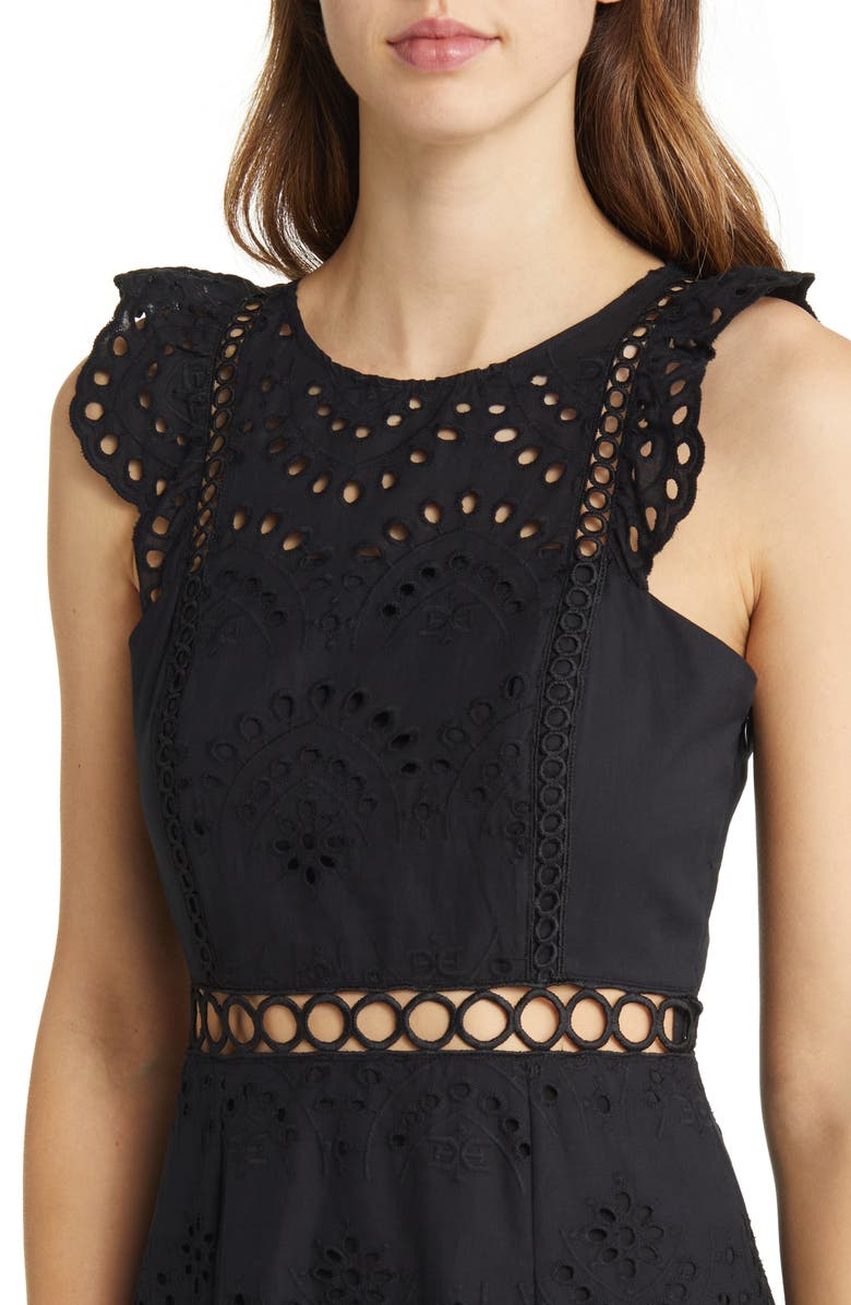 Sam Edelman Paisley Eyelet Cotton Midi Dress, Alternate, color,