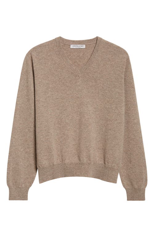 Johnstons Of Elgin Lunan Cashmere V-neck Sweater In Brown