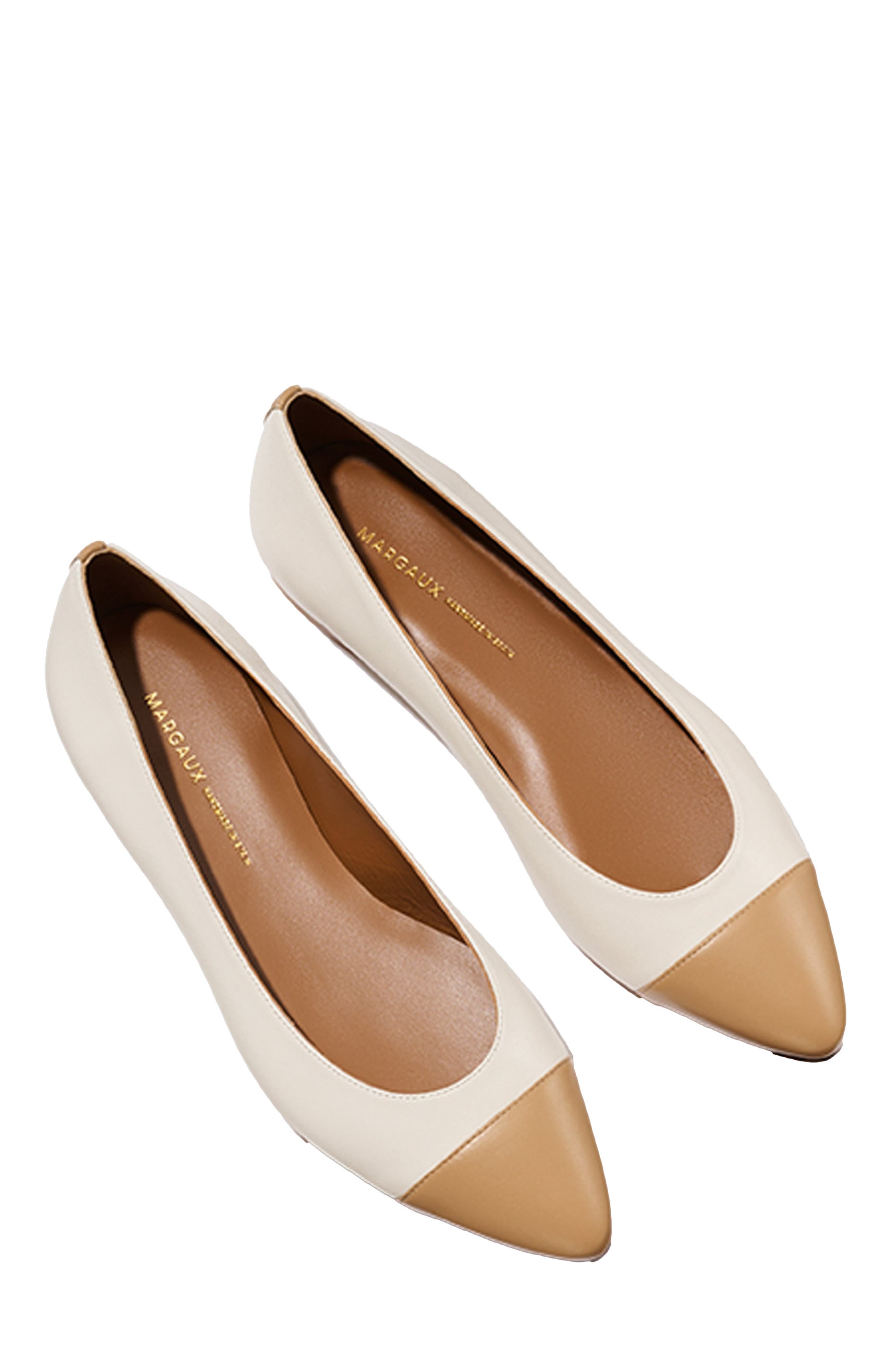 MARGAUX The Cap-Toe Pointe, Alternate, color, Ivory And Toffee