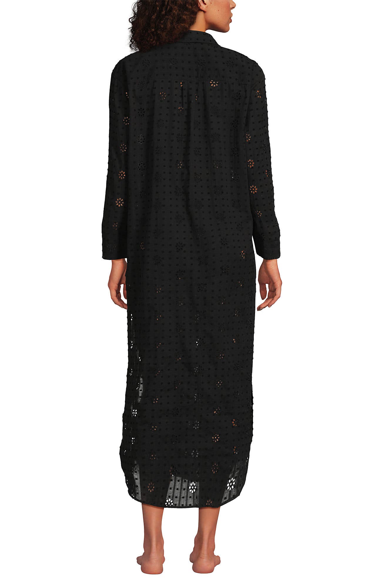 Eyelet Button Down Maxi Cover-up Dress - image 2
