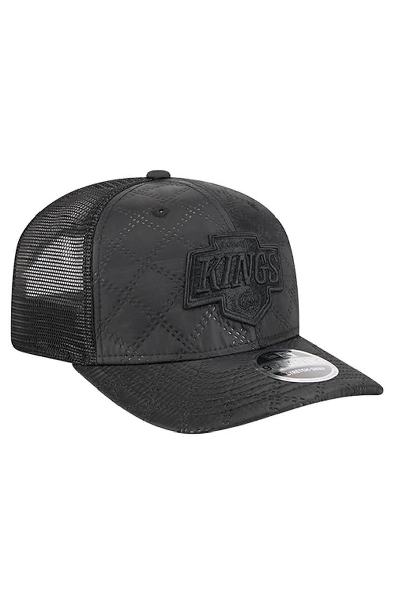New Era Men's New Era  Black Los Angeles Kings Quilted Nylon 9SEVENTY Adjustable Trucker Hat, Alternate, color, Black