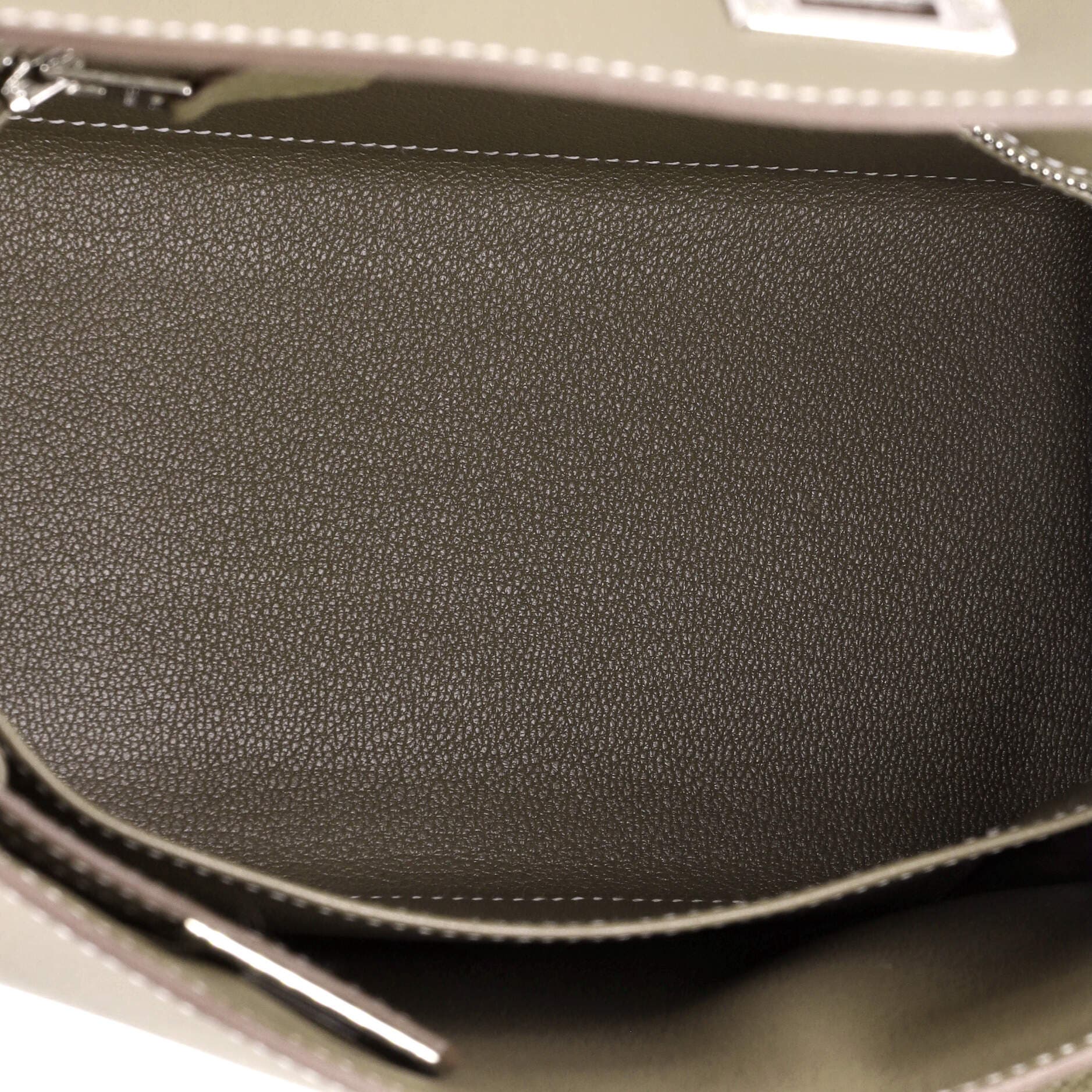 Pre-Owned Hermes Kelly Handbag Grey Epsom with Palladium Hardware 25, Alternate, color, 