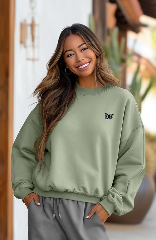 Dalix Womens Butterfly Heavyweight Relaxed Sweatshirt