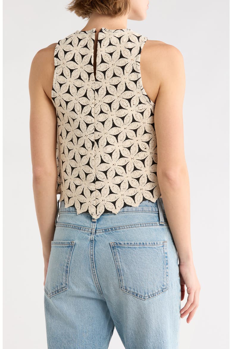 Fallon Lace Sleeveless Top, Alternate, color, BLACK/IVORY