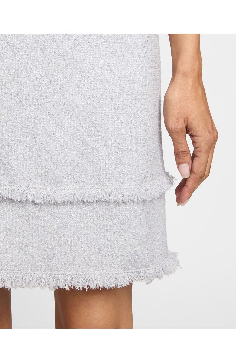 Santorelli Melania Short Sleeve Shift Dress in Soft Boucle, Alternate, color, Ash