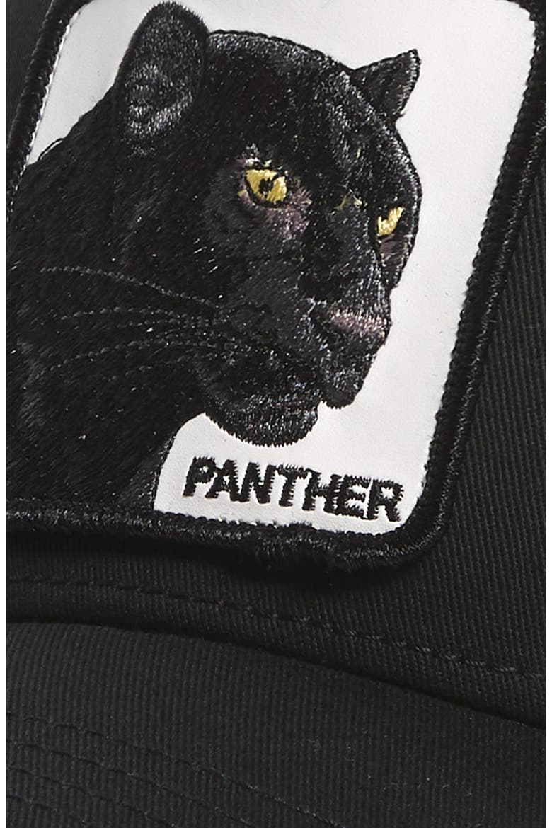 Panther Trucker Hat, Alternate, color, BLACK