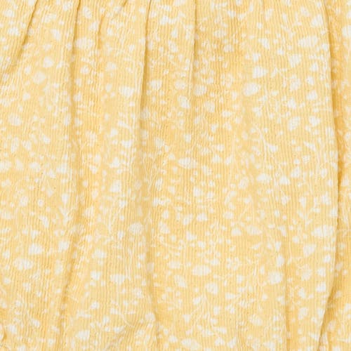 Modern Moments™ By Gerber Ruffle Bubble Romper In Light Yellow Vine Flower